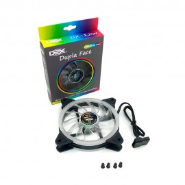 Cooler Fan 120mm Com Led RGB Duplo Dex - DX-12W