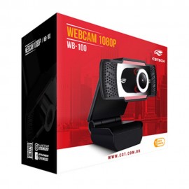 Webcam C3Tech Full Hd 1080p WB-100BK Com Microfone