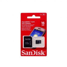 CARTO DE MEMRIA 16GB MICRO SD C/ ADAPT. SANDISK  SDSDQM-016G-B35A 