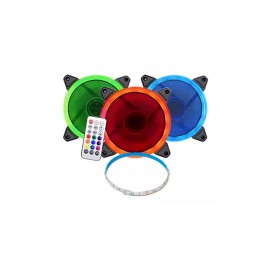 Cooler Kit 3 Fans RGB com Controle c/ Fita de Led Dex - DX-123A