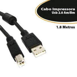 Cabo de Impressora USB 2.0  1.8mts AM+BM c- Filtro