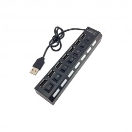 Hub 7 Portas USB 2.0 com Switch On/Off e Led Indicado