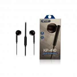 Fone de Ouvido Estreo Com Microfone Preto Knup - KP-490