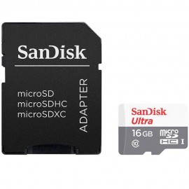 CARTAO DE MEMORIA 16GB MICRO SD ULTRA C/ ADAPT 80MB/S SANDISK SDSQUNC-016G-GN3MA